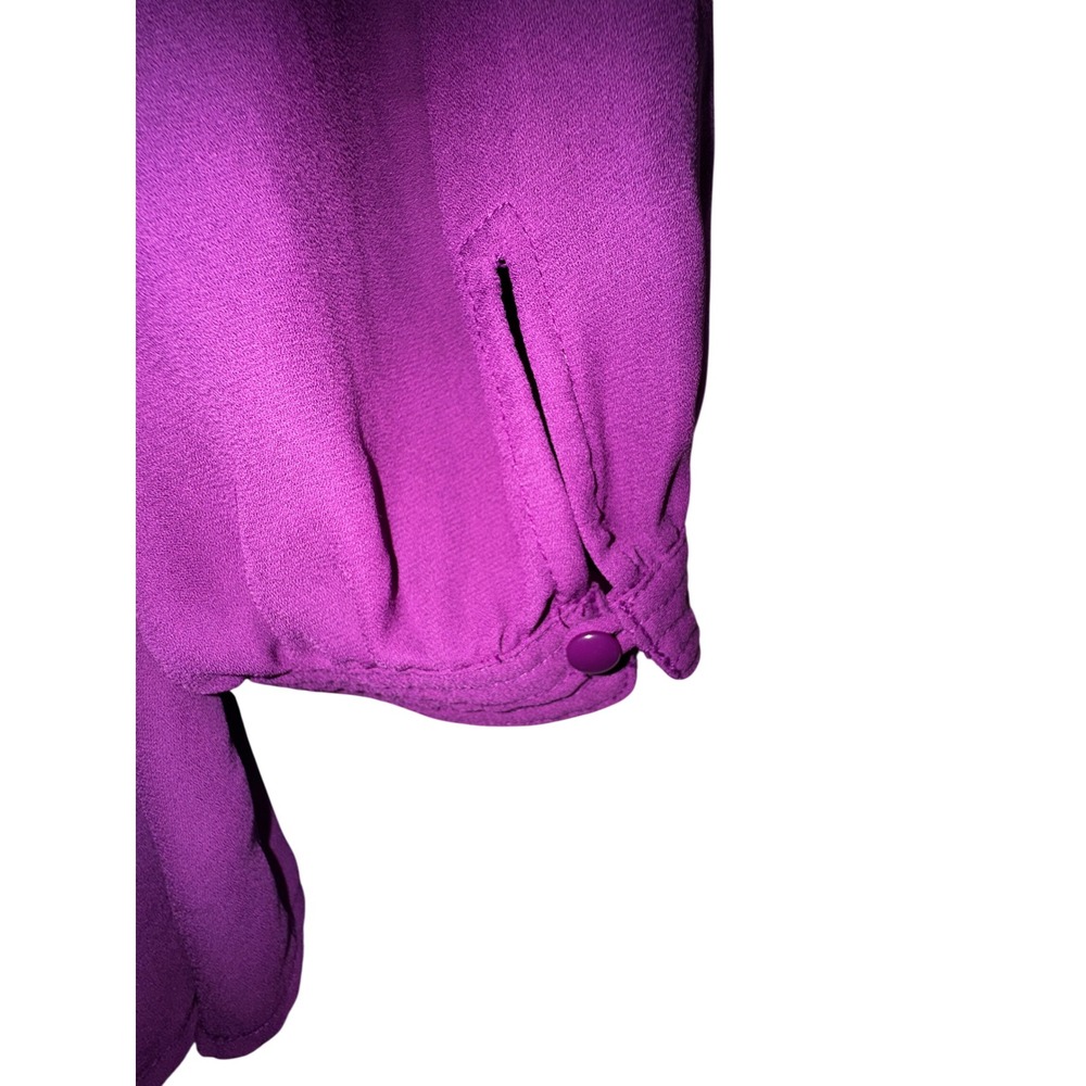 Purple V Neck Ruffled Collar Long Sleeve Blouse Top Plus Size 3X Boho Whimsigoth - Picture 5 of 5
